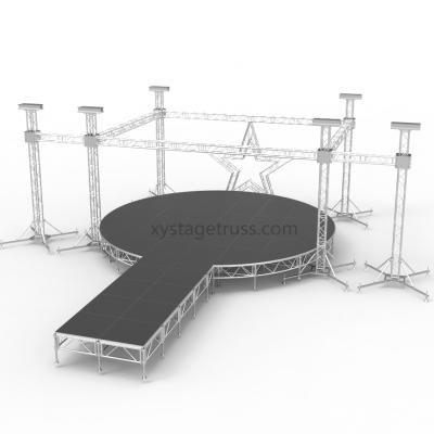 round catwalk stage with stage lighting truss
